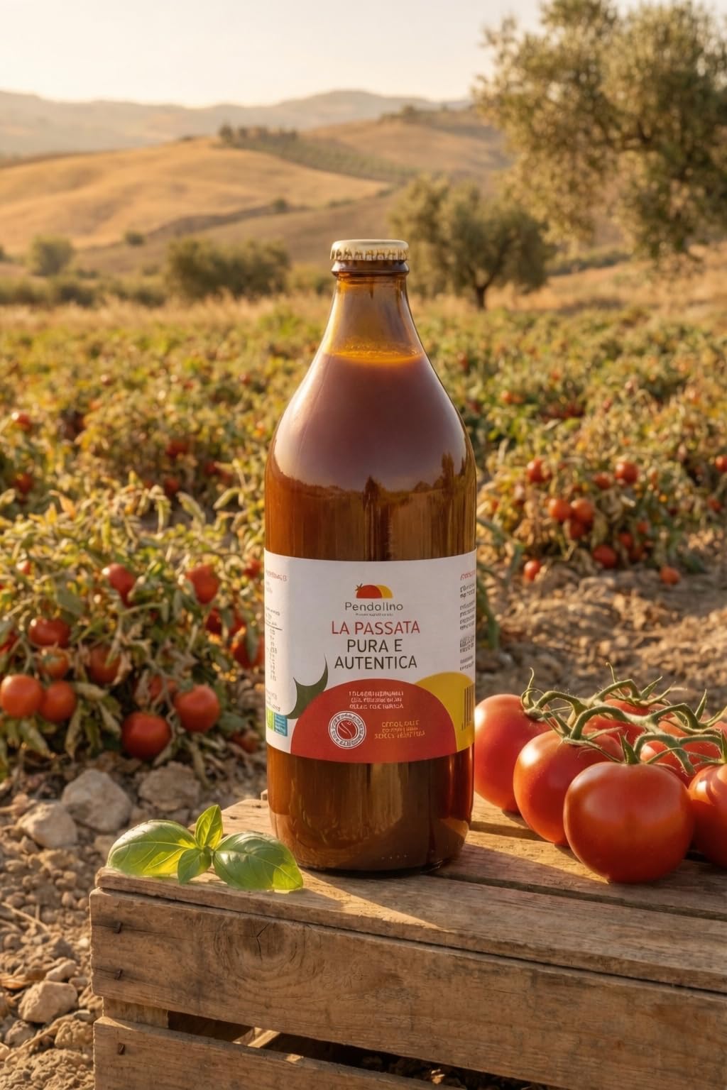 Passata Pura e Autentica di Pomodoro 650 g -100% Pomodoro Italiano Siccagno– Senza Sale e Conservanti – Agricola Pendolino (4, 2600, grammo)