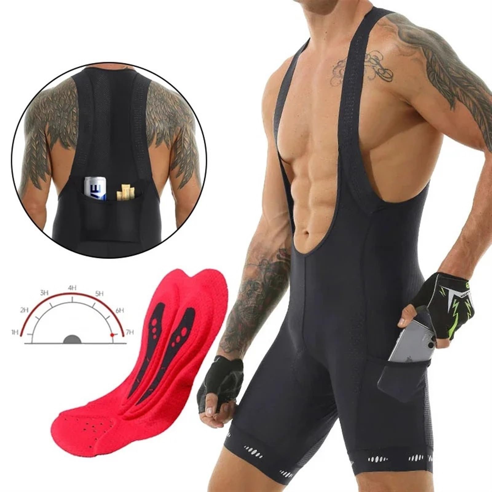 Cuissard à Bretelles Cyclisme Homme Competitive Edition Polyester Séchage Rapide Poche