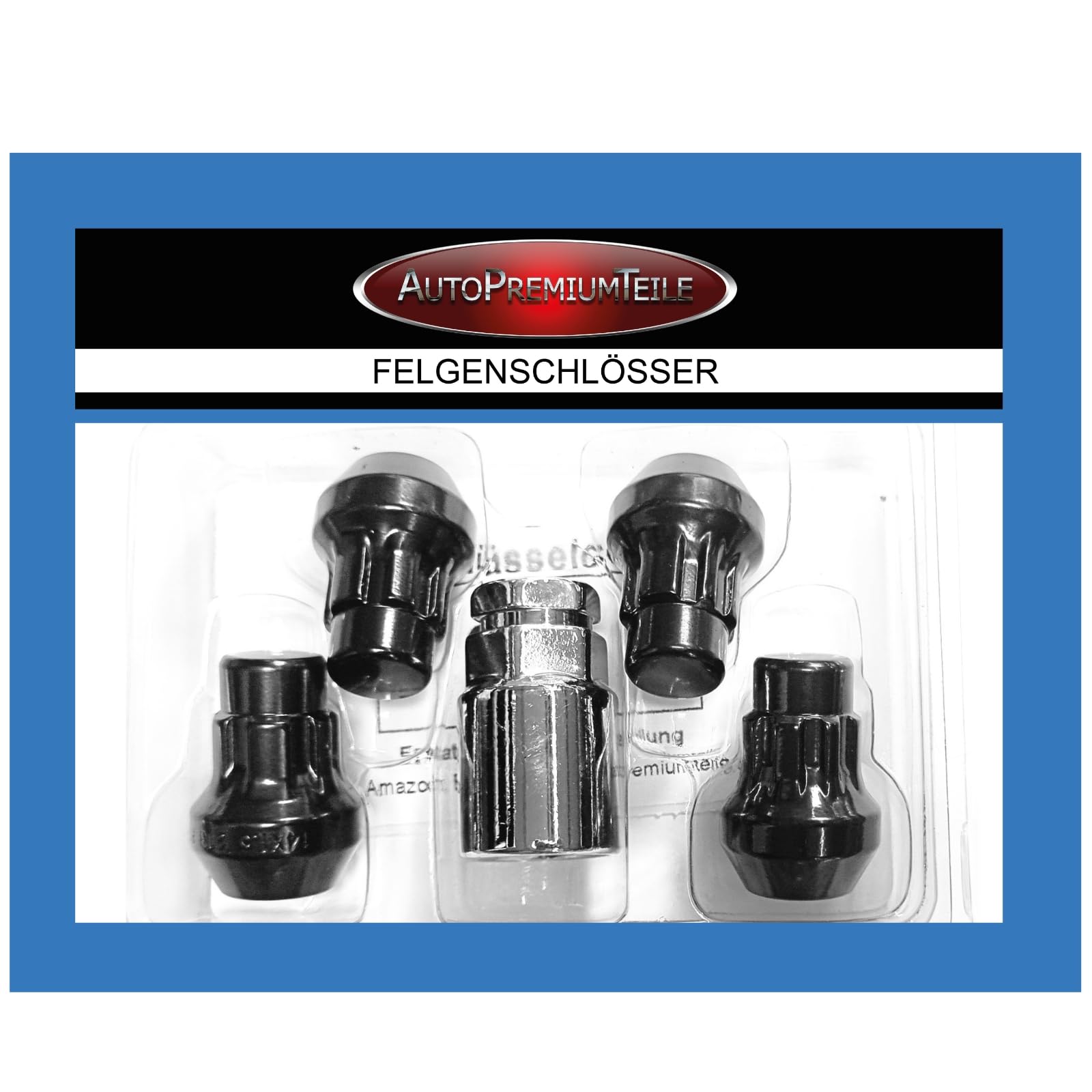 Felgenschloss M14x1,5 Kegelbund 60° kompatibel mit Hummer Jaguar Land Rover Lincoln 4x schwarze Felgenschlösser 5er-Set Felgensicherungen Radsicherungen Felgen-Diebstahlschutz Radschlösser Radmuttern