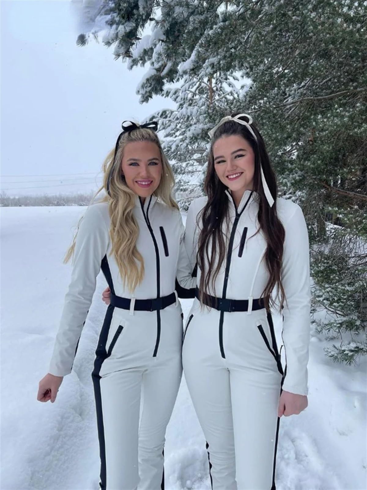 Skianzug Damen Winter-Patchwork-Skioverall for Damen, langärmelig, wasserdicht, Winddicht, Skioverall, weiblich, eleganter Skateboard-Overall