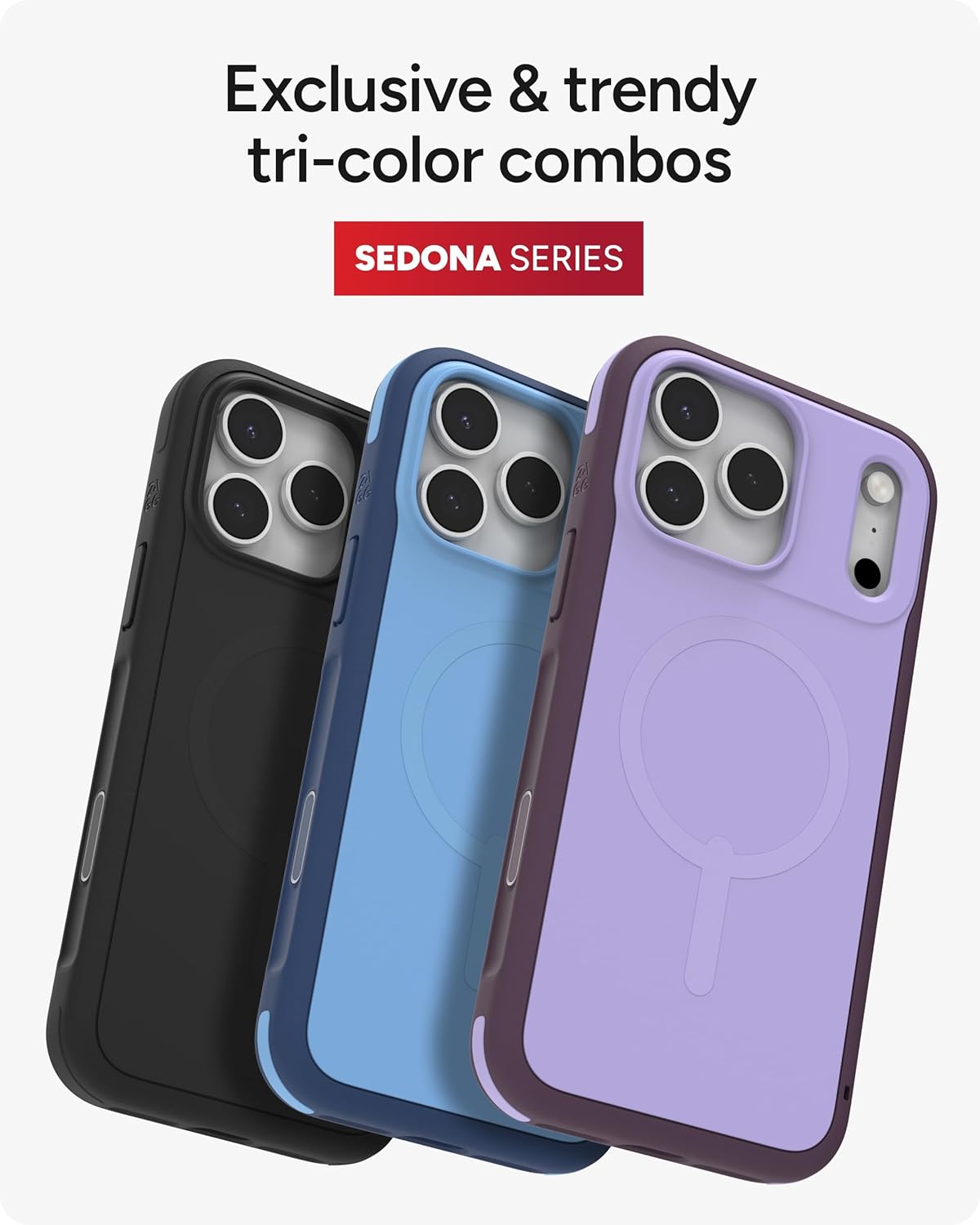 ZAGG Sedona Snap Case for iPhone 17 Pro Max - Flood Black, Drop Protection (13ft/4m), Graphene-Reinforced Multi-Layer Protection, MagSafe Phone Case with Impact-Absorbing Bumpers, Slim & Lightweight