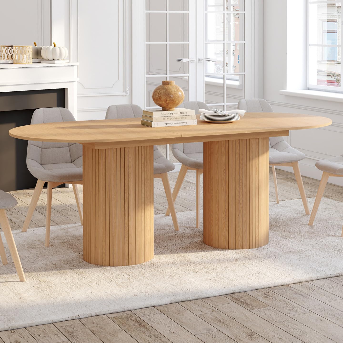 IDMarket - Table à Manger Extensible Ovale Juliette 160-200 cm