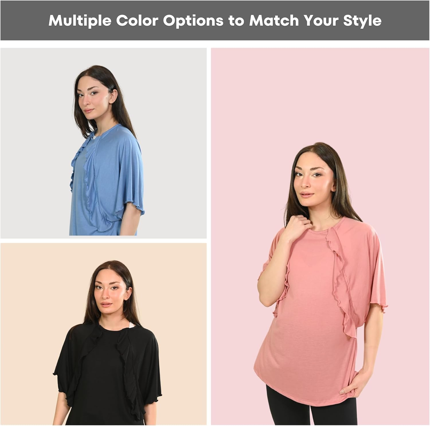 Inspired Comforts Women's Chemotherapy Port Access Shirt with Ruffles - Image 6