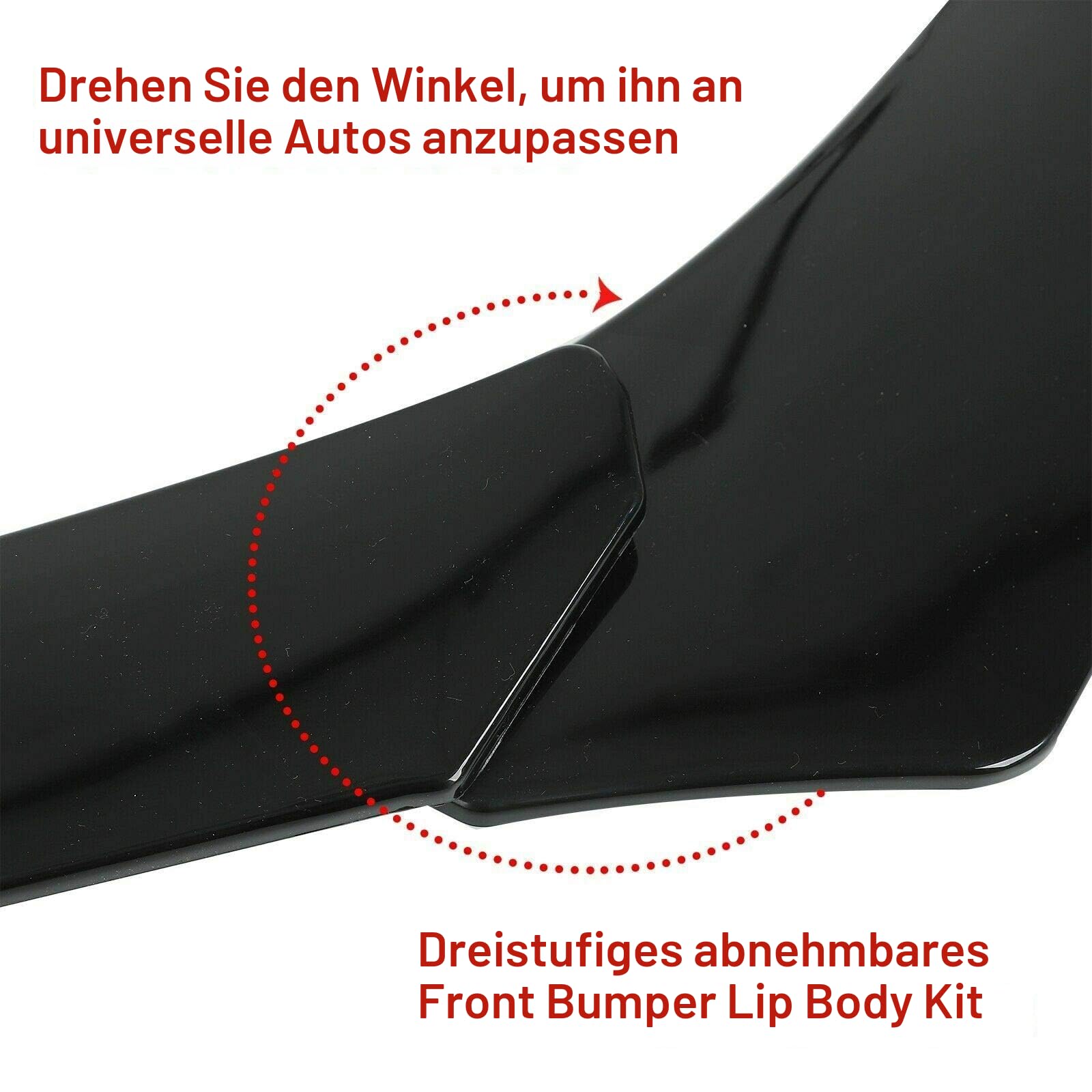 Universal Frontstoßstange Lippe Splitter Schutz Splitter Spoiler schwarz glänzend