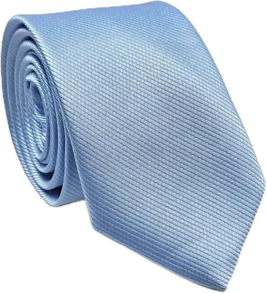 Gravata Social Masculina Azul Serenity Lisa Semi Slim para Casamento e Eventos
