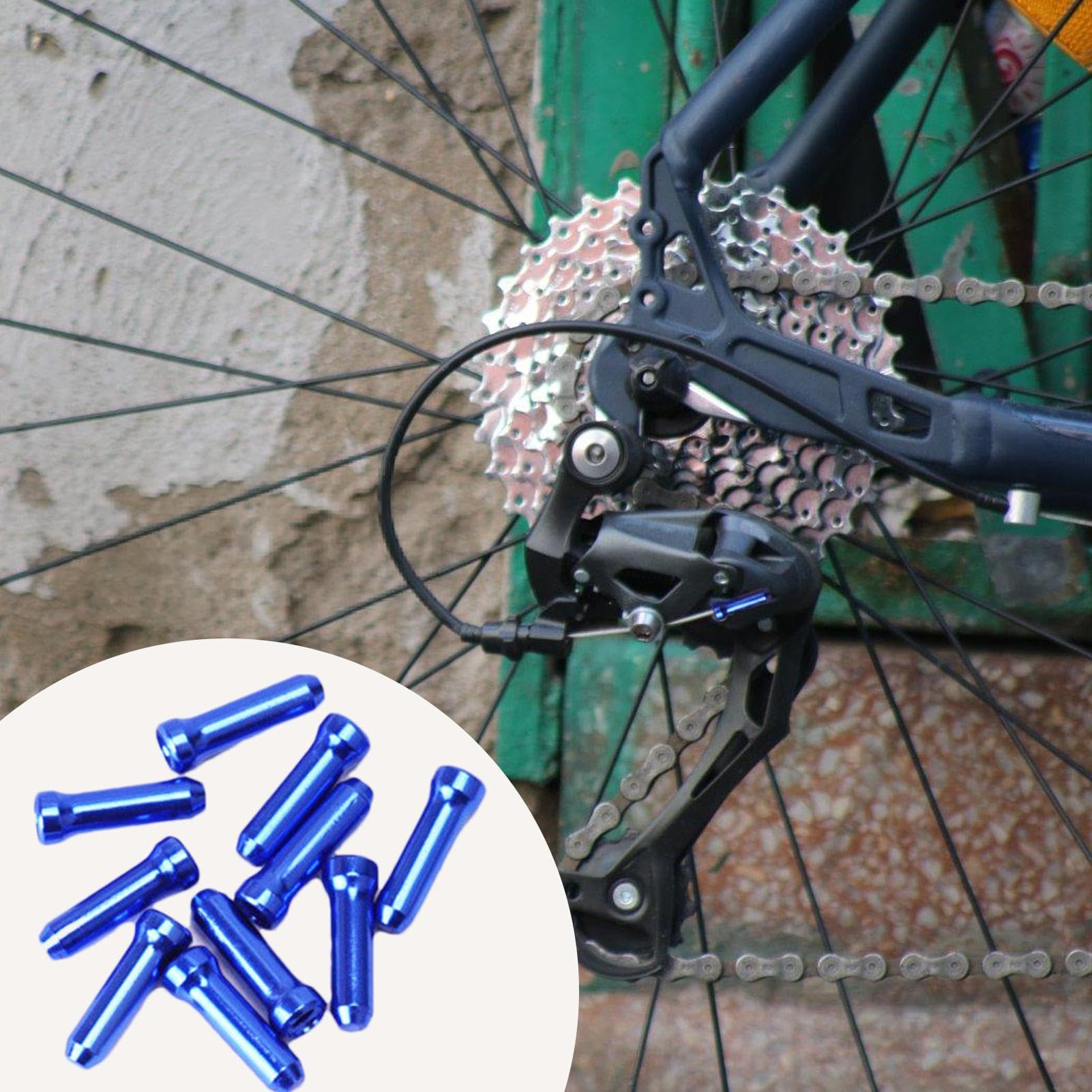 Bikee Remkabel Eindkappen – Set Van 10, Aluminium, In Meerdere Kleuren – Past Op Mountainbikes En Racefietsen – Voorkomt Splitsen, Eenvoudig Te Monteren
