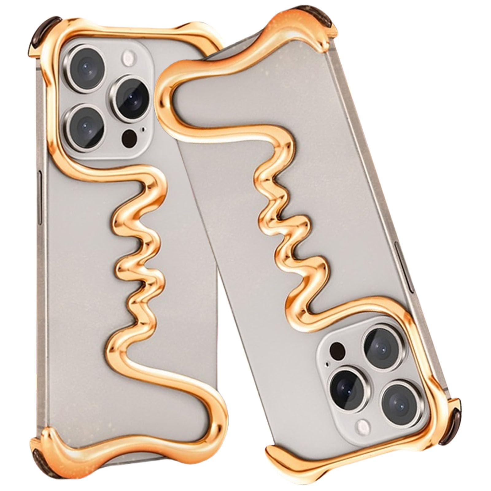 Funda de aluminio premium 3D para iPhone 16 Pro Max sin marco 8