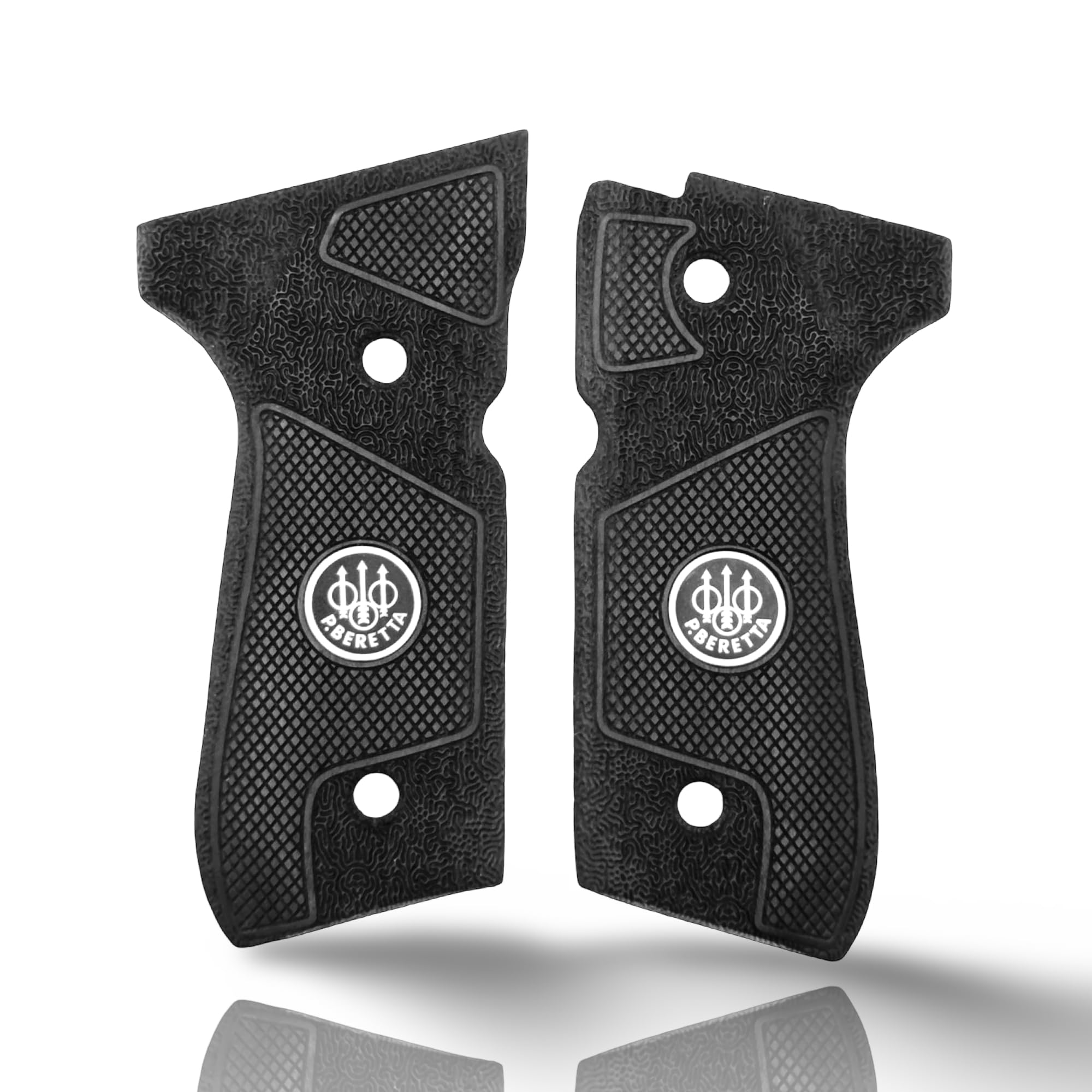 Cachas de Madera para Beretta 92FS, 92F, 92A1, 96A1, Serie 92 - Madera de Haya, Color Negro