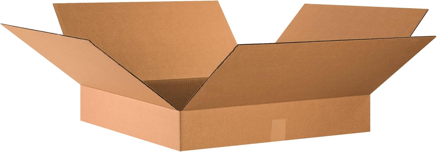 PARTNERS BRAND 24x24x4 Flat Corrugated Boxes, Flat, 24L x 24W x 4H, Pack of 10 | Shipping, Packaging, Moving, Storage Box for Home or Business, Strong Wholesale Bulk Boxes