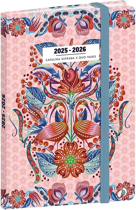 QUO VADIS - Agenda Scolaire - 2025-2026 - Eurotextagenda - Journalier - Multilingue - Toscana - Beige - 12 Mois Août-juillet - 12x17cm - Papier Blanc