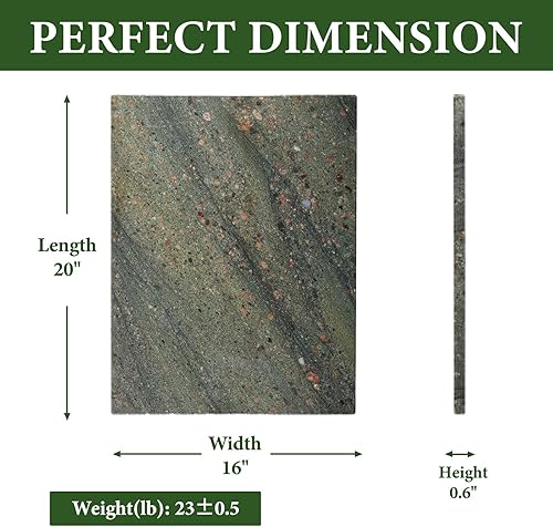 Miniatura 2 de Koville Tabla de cortar de mármol para cocina, tabla grande de quesos de losa de mármol de 16 x 12 pulgadas, tabla de servir rectangular para