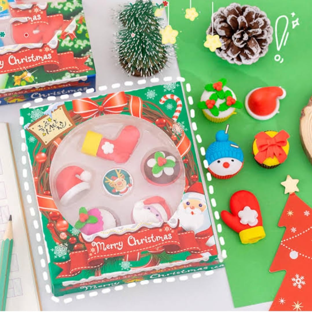DECORATIVE BUCKETS: Christmas Gifts |Christmas Gifts for Kids |Santa Claus Gifts |Reindeer Bottle|Christmas pens (Christmas erasers Pack of 6) (B0CNS2QXH9) Amazon Price History, Amazon Price Tracker