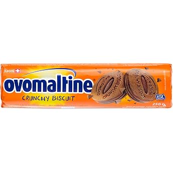 Ovomaltine Crunchy Biscuit Biscuits with Chocolate - Crunchy Biscuits with OVOMALTINE Cream Made from the Finest Cocoa Powder Sustainable 1 x 250 g