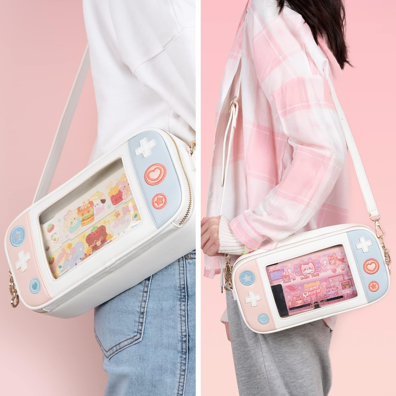 Geekshare Cute Carry Case Borsa a tracolla compatibile con Switch/Switch OLED - Custodia da viaggio sottile e rigida portatile per Switch Console