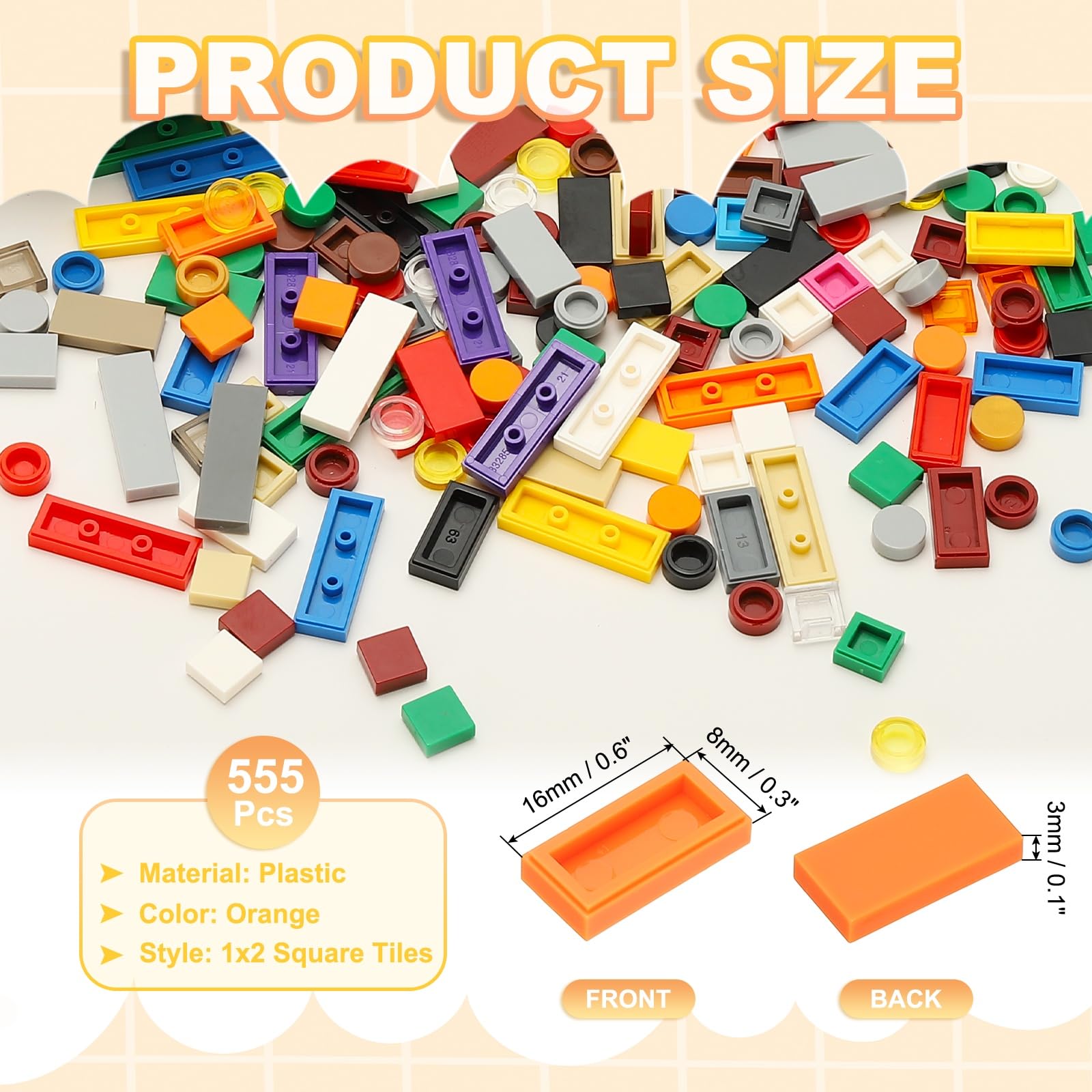 PATIKIL 555 Pcs Flat Blocks Bulk - Image 2