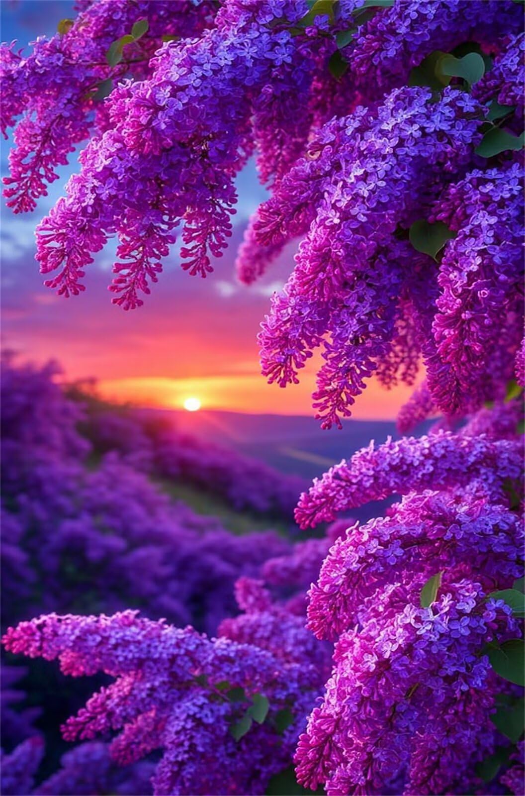 Puzzle de 4000 Piezas para Adultos - Lilas Atardecer - Rompecabezas Premium con Reverso de Letras para Clasificación, Regalo de Gama Alta para Aficionados, 141x87 cm