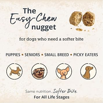 CARNA4 Gentle Quick-Baked Air-Dried Dog Food, Goat Recipe, Easy-Chew, 20lb