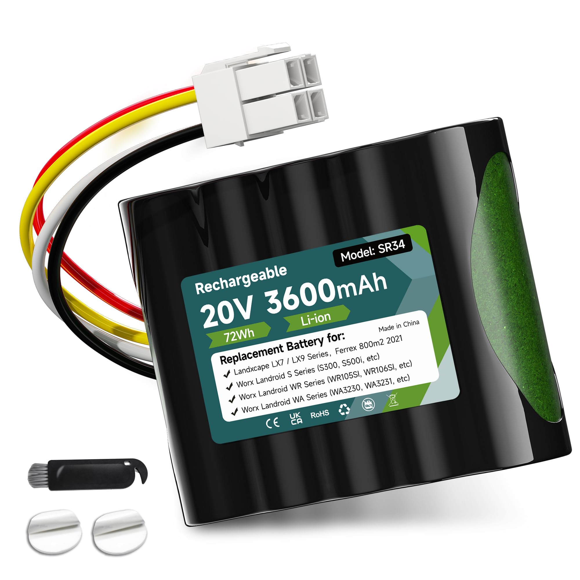 20V 3500Mah batteria per Worx Landroid S Basic, S450i, S500, WA3230, WR101SI, WR102SI, WR105SI WR105si.1, WR106 SI WR106SI, WR115mi, Landxcape LX7 / LX9 Series, 50032492, Ferrex 800m2 2021