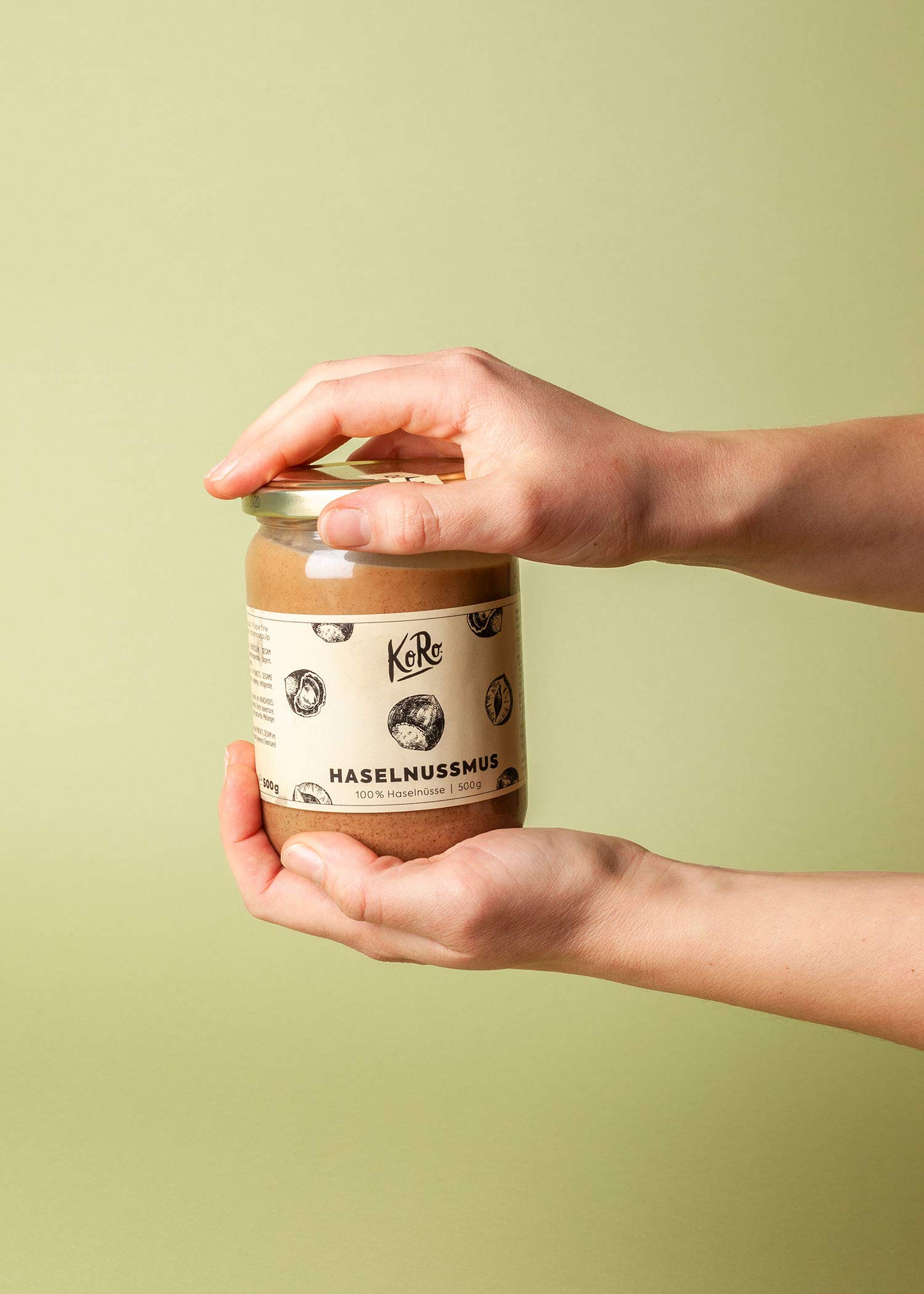 KoRo - Haselnussmus 500 g - Ohne Zusätze oder Konservierungsstoffe - Aus 100% Haselnüssen - Ideal für Smoothies Bowls, Salatdressings und Brotaufstriche