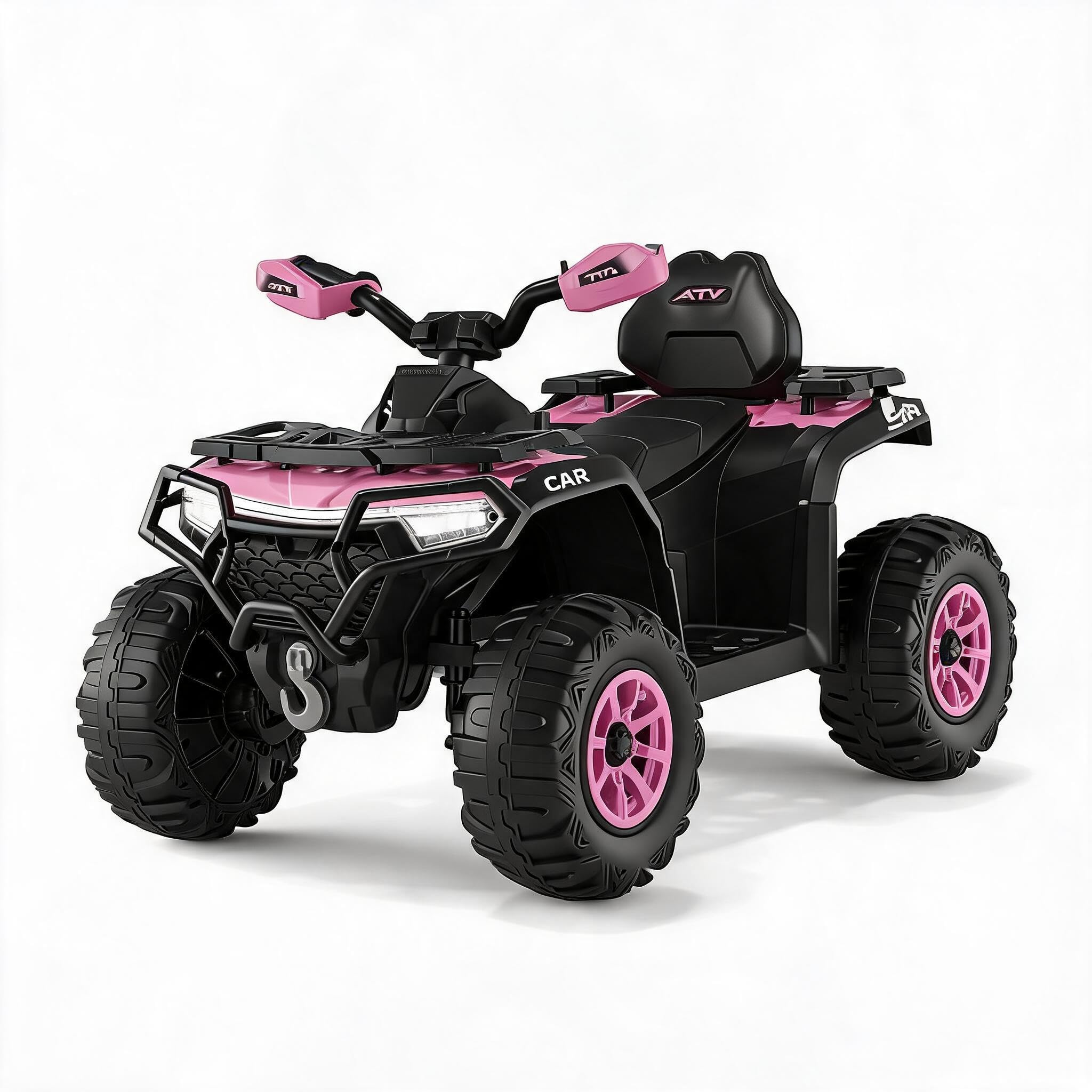 12V Electric Ride-On Quad Bike for Kids – Remote Control, Music, Horn, LED Lights – Off-Road Battery Powered ATV Toy for Boys & Girls Ages 3 and Up