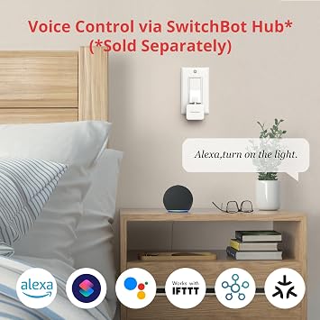 Switchbot Smart Switch Button Pusher (بلوتوث) Fingerbot لمفتاح الروك/أزرار أحادية الاتجاه، التحكم في مؤقت التطبيق، بدون أسلاك، محور اختياري مطلوب للصوت/جهاز التحكم عن بعد، أبيض