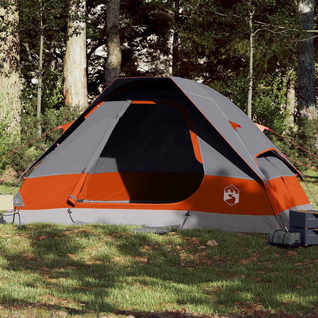 Tenda da campeggio impermeabile a cupola per 2 persone, colore verde, con copertura rimovibile, in poliestere con rivestimento in PU, con connettore E e borsa per il trasporto