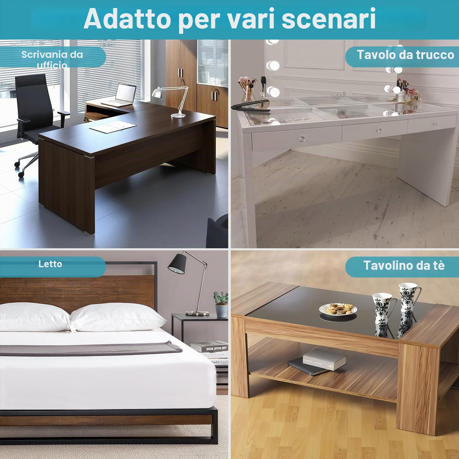 4 rialzi per mobili da 10 cm, rialzo regolabile con morsetto a vite, rialzo per sedie a letto, rialzo per divano, rialzo per mobili da 10 – 37 mm di larghezza