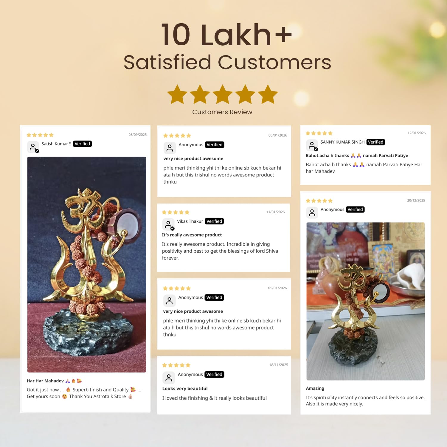 Astrotalk Mahadev Trishul Murti, Shiv Murti compatto per tempio domestico, cruscotto auto o scaffale per ufficio, Lord Shiva Idol per puja, mandir e angoli di meditazione, 8,5 x 6,5 x 11