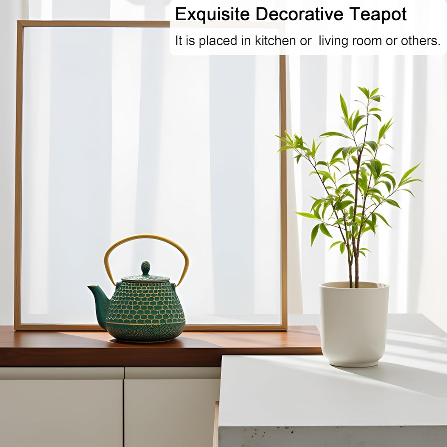 Cast Iron Tea Kettle, Japanese Tetsubin Teapot Coated with Enameled Interior, Durable Cast Iron Teapot with Stainless Steel Infuser for Stovetop Safe(1000ml/34oz)