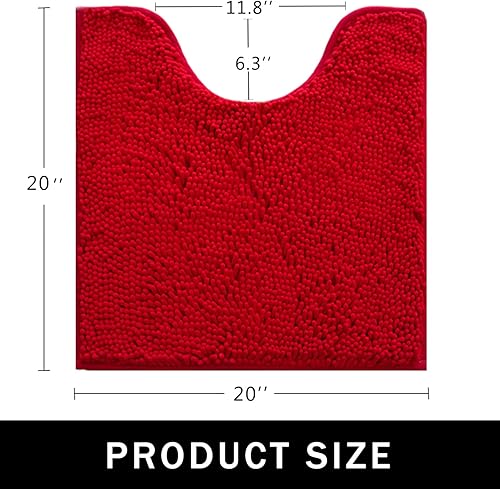 Miniatura 2 de Tapetes de baño de felpilla, lujosos, extragruesos y suaves, de microfibra peluda, antideslizantes, absorbentes, lavables a máquina, tapetes de baño