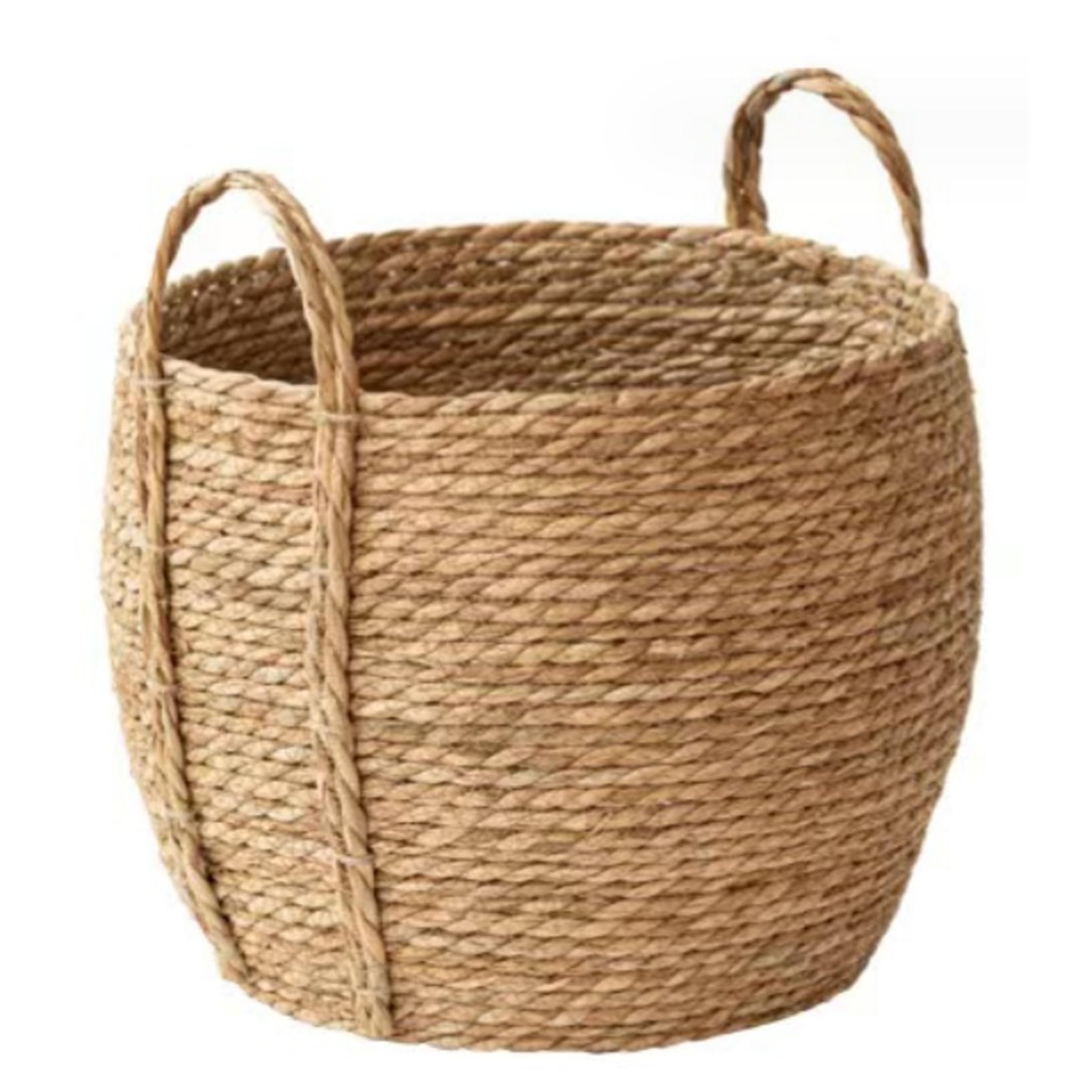 Panier tressé Pot de plantes en osier tressé 25,9 x 30 cm Pot rond en rotin avec poignée, panier à plantes en osier pour ranger le linge