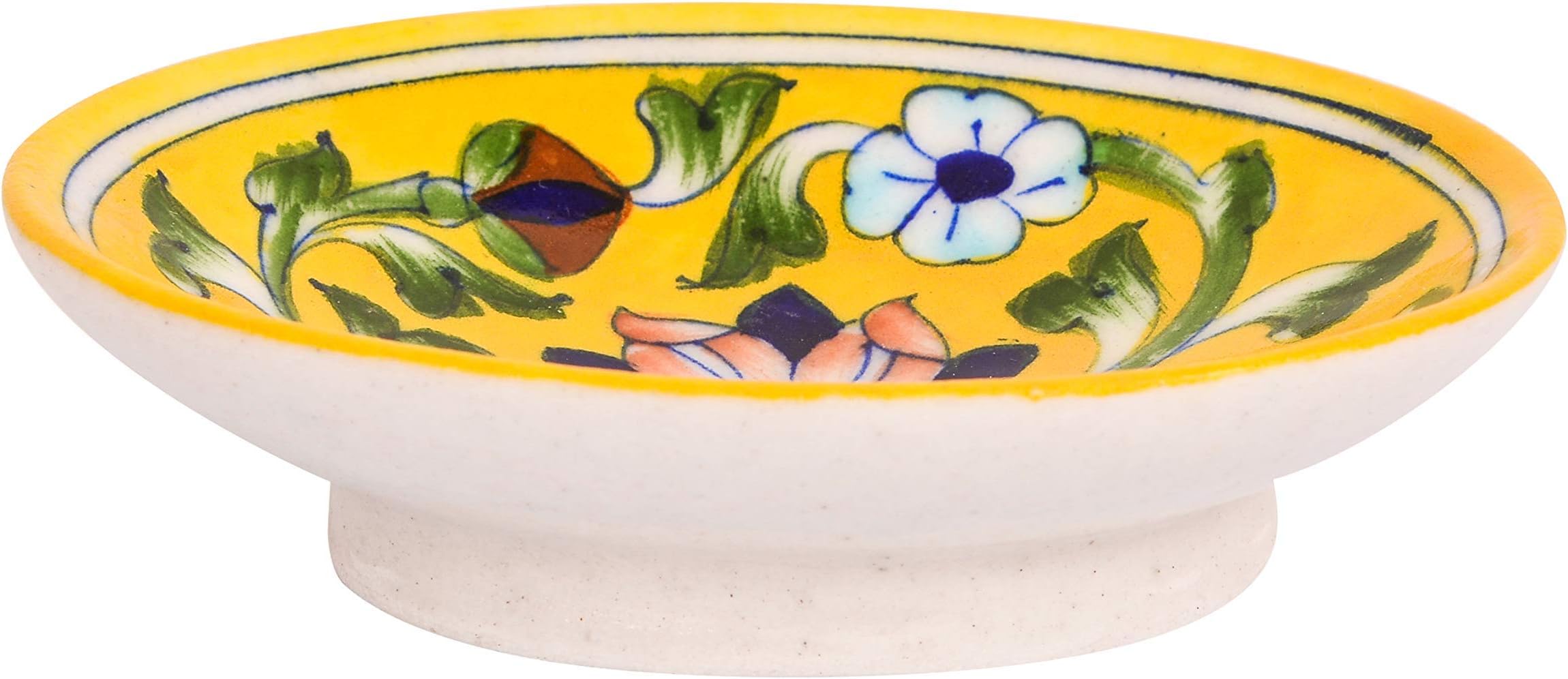 Aditya Blue Art Pottery Ceramic Unique Handmade Decorative Soap Dish (13 cm x 10 cm x 3 cm, ABAPJ24)