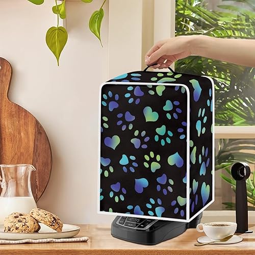 Miniatura 5 de Kathyboom Fundas extraíbles para máquina de café Blue Dog Paw para batidora de pie, aplicables para máquina de jugo y mezcladora, mantiene la