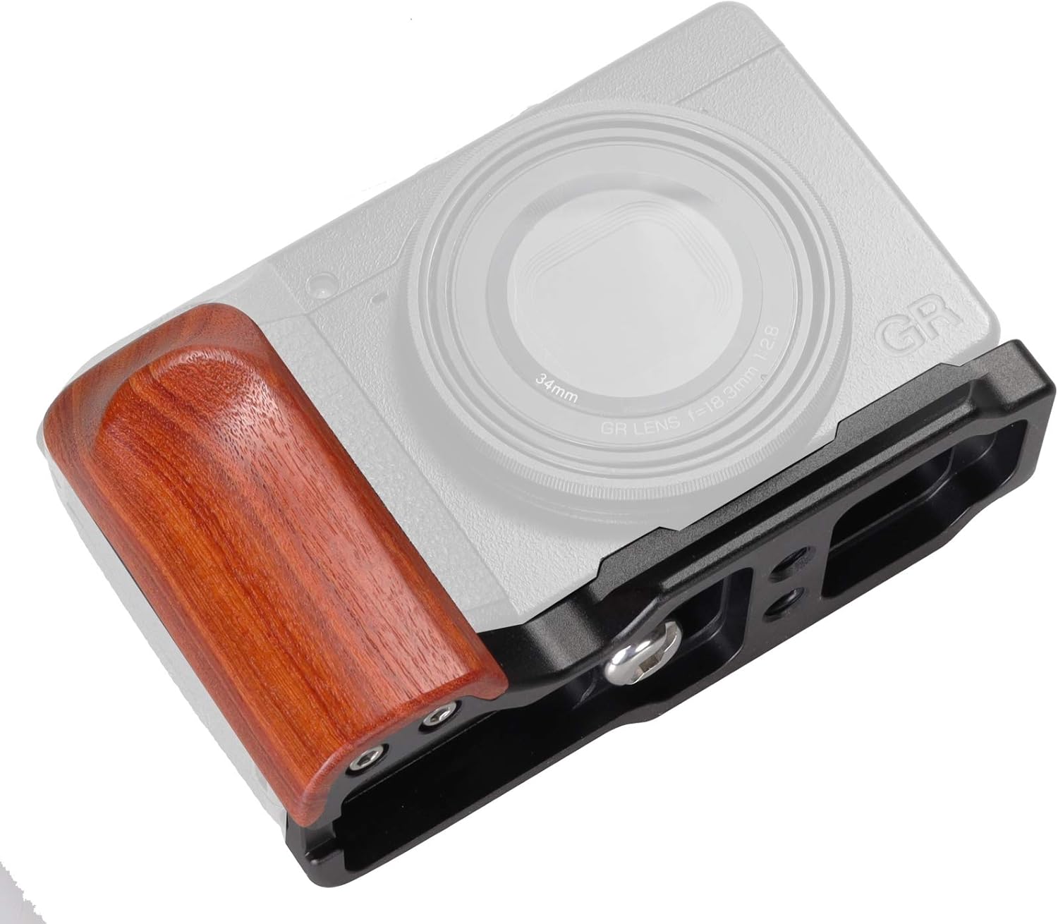 GRIII GR3 GRIIIX GR3X Hand Grip Quick Release Plate Compatible with Ricoh GRIII GR3 GRIIIX GR3X Camera -Aluminium Padauk (GP-GR3)