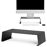 Metalowy uchwyt na monitor, podnośnik na komputer, przenośny stolik, ergonomiczny stolik, nowoczesny design regałowy (Czarny)