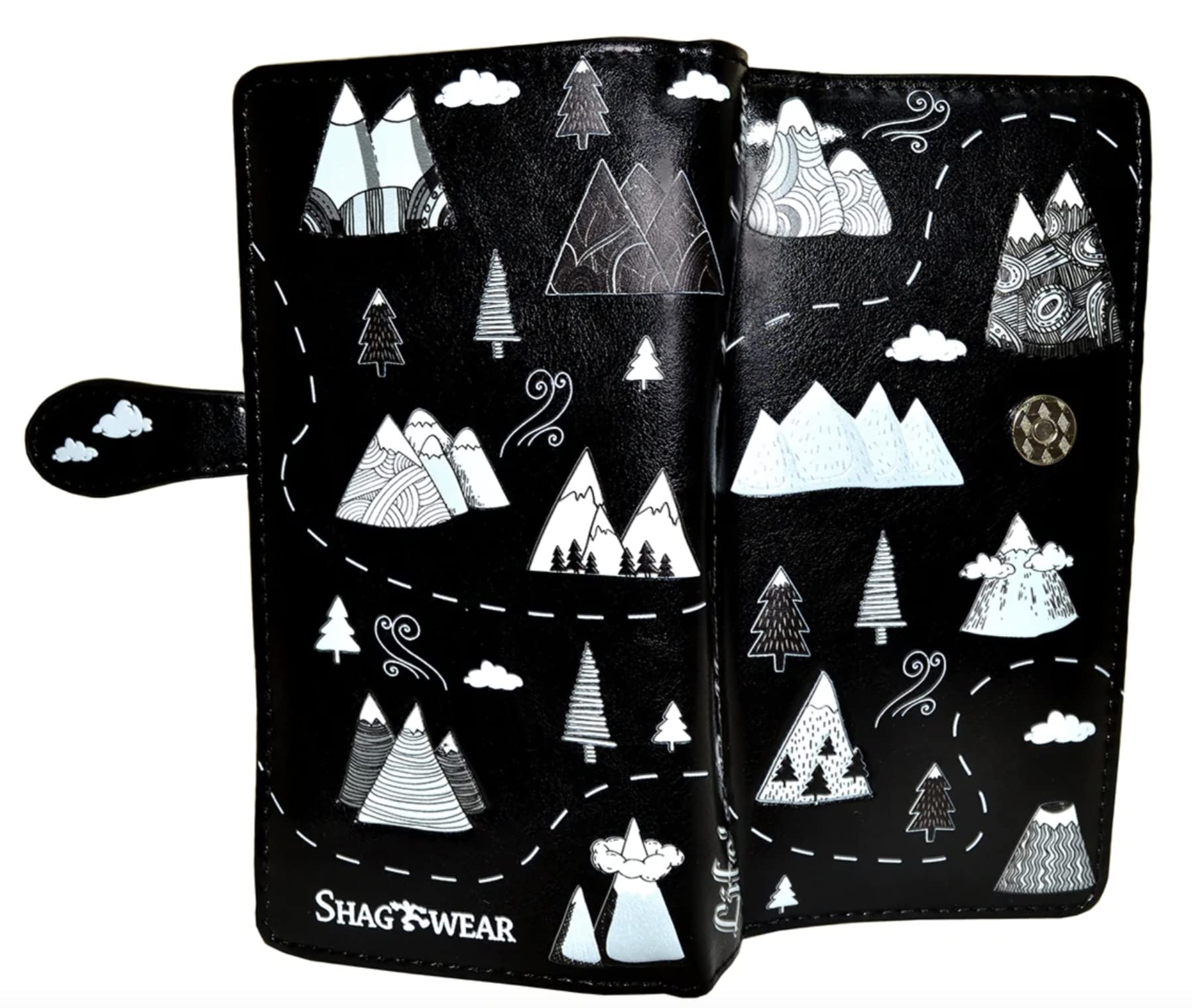 Shag Wear Life's Better in the Mountains Large Wallet Black 7"
