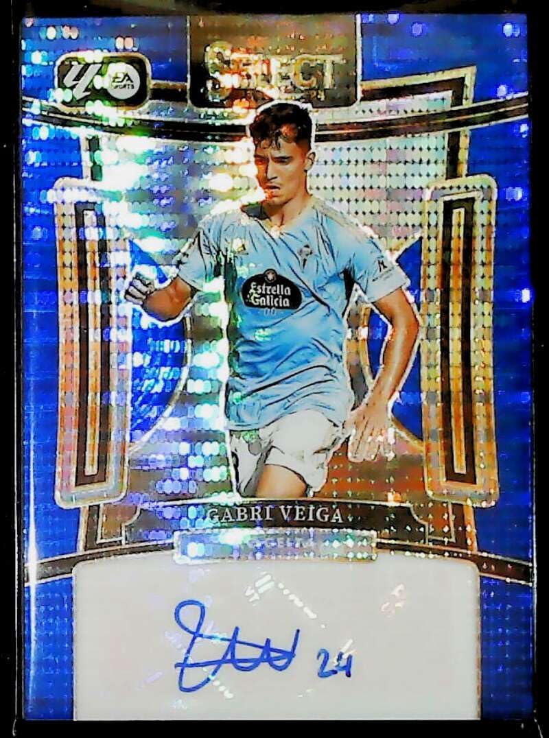 2023-24 Panini La Liga Select Signatures La Liga Blue Pulsar #21 Gabri Veiga Auto Autograph RC Celta Official Spanish Soccer Card in Raw (NM or Better) Condition