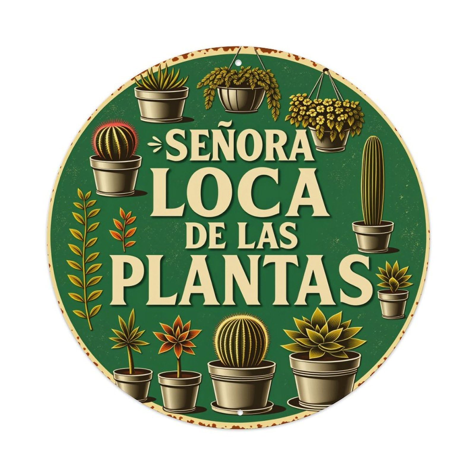 Cactus Pots Plants Decorative Art Metal Tin Sign Vintage Garden Bedroom Cafe Bar Man Cave Home Wall Decor Metal Poster 8x8 inches
