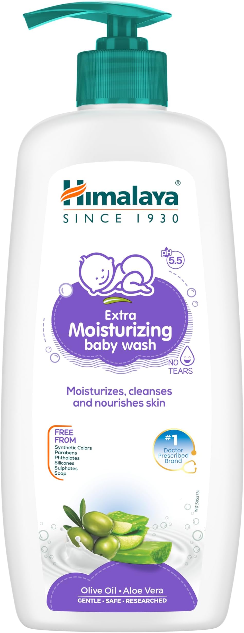 Himalaya Extra Moisturizing Baby Wash 400ml | No tears formula |with Olive Oil, Aloe Vera & Milk | Cleanses and moisturizes baby’s skin