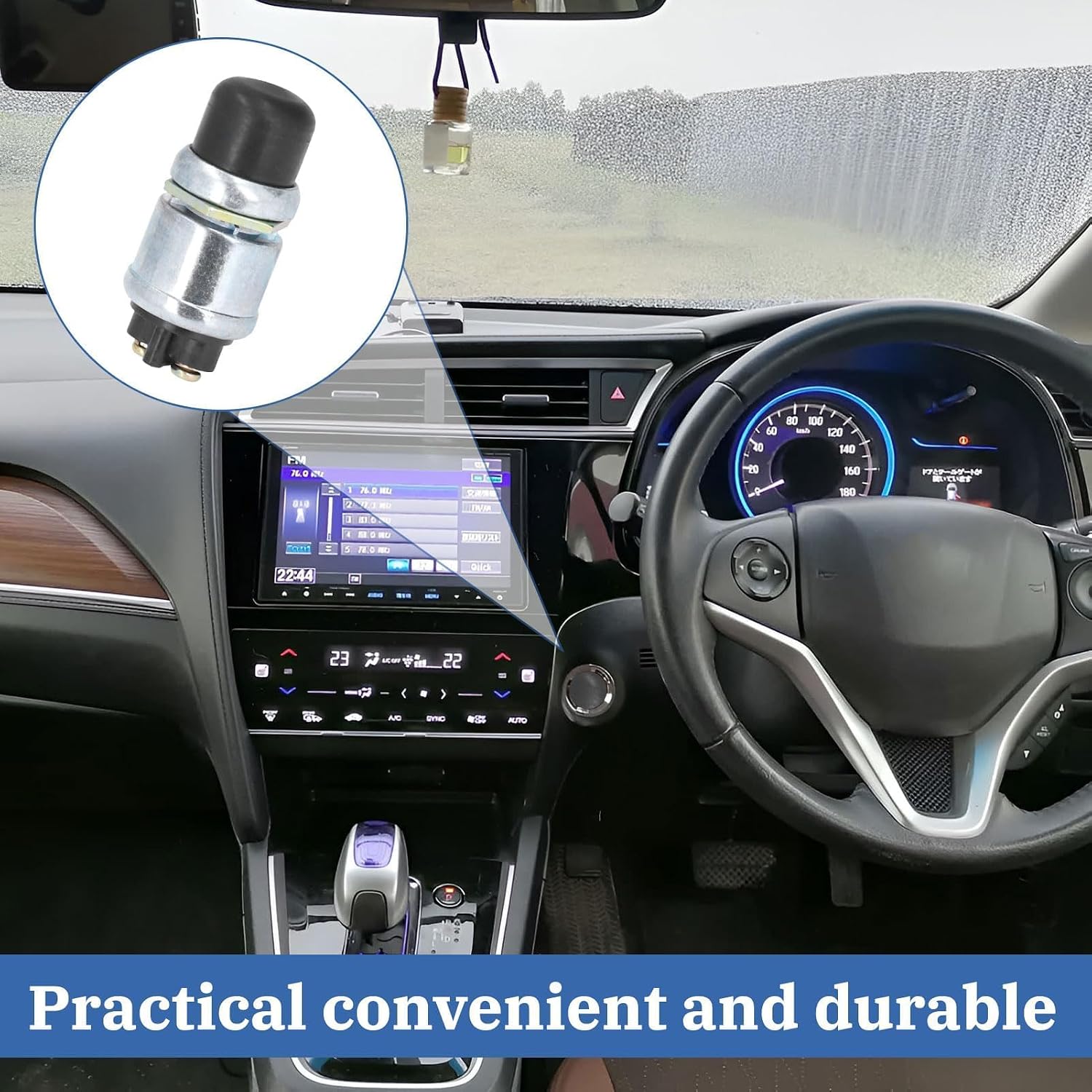 12V 60A Waterproof Push Button Momentary Switch, Car Boat Ignition Starter Switch, 6.2cm Length