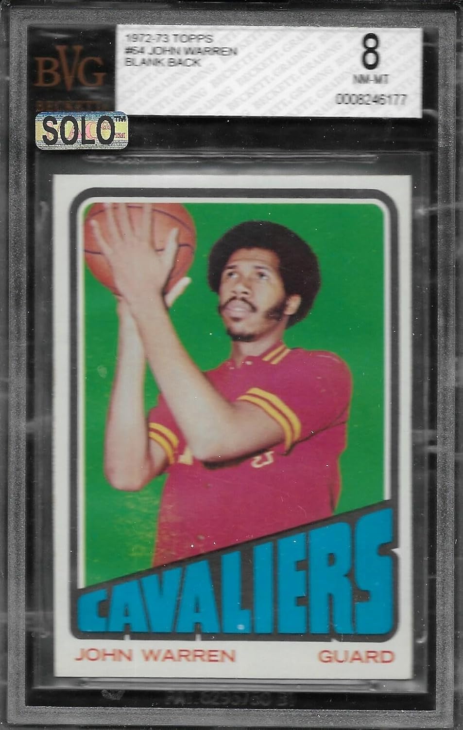 Bvg 8 1972 Topps #64 John Warren Full Color Proof - Basketball Cards