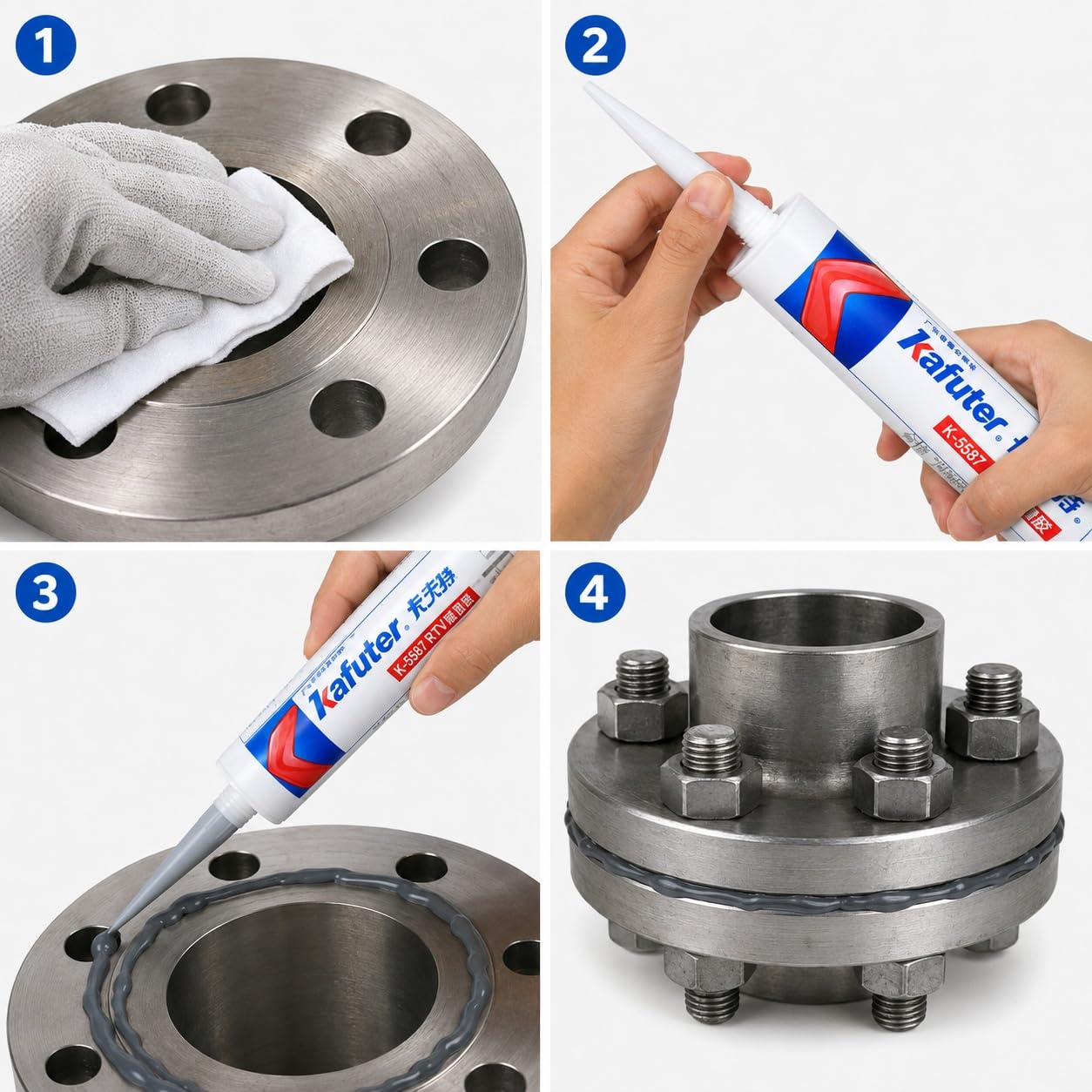 VIDOO Kafuter K-5587 300ml Uszczelniacz Mastyksowy Obudowy Mechanizmu Różnicowego, Wodoodporna Guma Silikonowa do Wysokociśnieniowych Pomp Wodnych