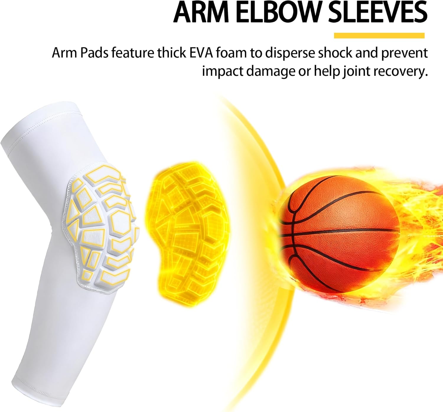 Football Arm Pads Padded Arm Sleeves Compression Elbow Pads Protective Support for Volleyball Wrestling 1 Pair - Image 7