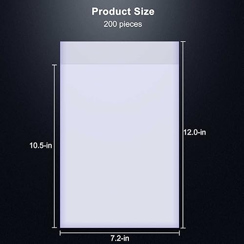 Miniatura 4 de KKU 200 bolsas de cómics actuales, bolsas de cómic transparentes de 7.2 x 10.5 pulgadas, fundas de cómics sin ácidos para almacenamiento de cómics.