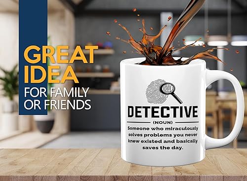 Miniatura 2 de Luxe Gifting Detective Coffee Mug 11oz White -Detective def - Police Officer Cop Patrol Detective Sheriff Law Enforcement Police Academy Student