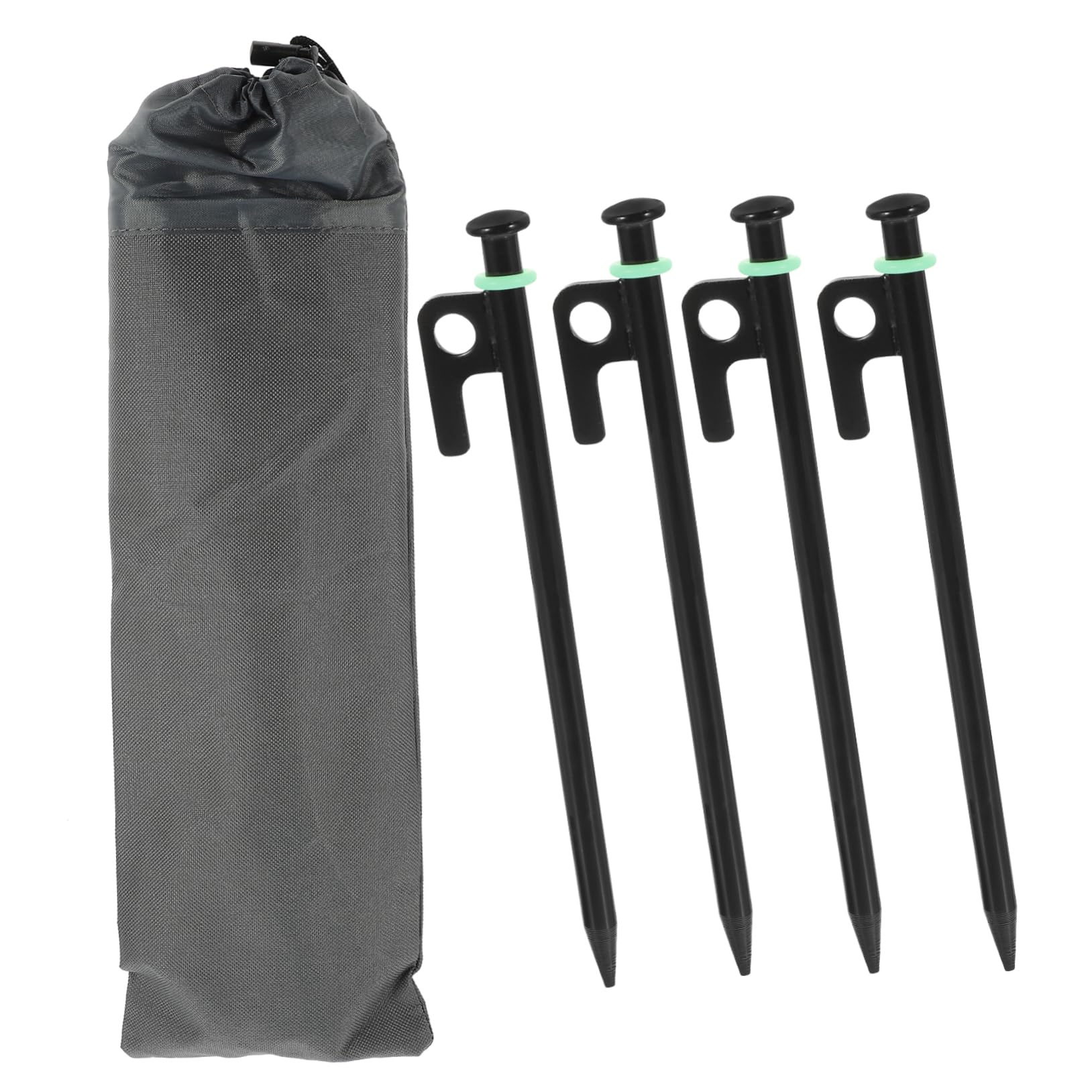 Estacas para carpas duraderas con varilla metálica de alta resistencia para suelos compactos