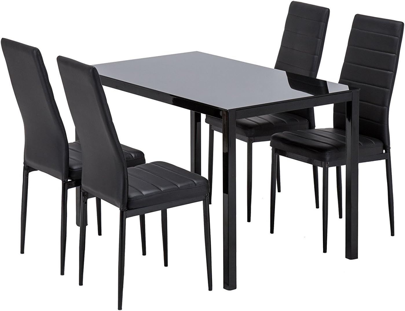 Amazon.com - Bonnlo 5 Pieces Dining Set Black Dining Table and Chairs ...