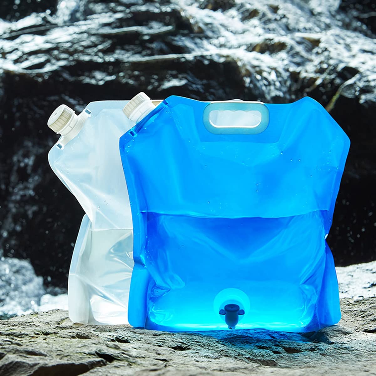 Sac D'eau Pliable Sac D'eau, 2 Pièces Sacs De D'eau Pliable, Bidon Pliables Et Portables, Sacs D'eau Pliable Eau Potable Conteneur, Sac D'eau Pliable Pour Camping, Randonnée, Pique-Nique(10L