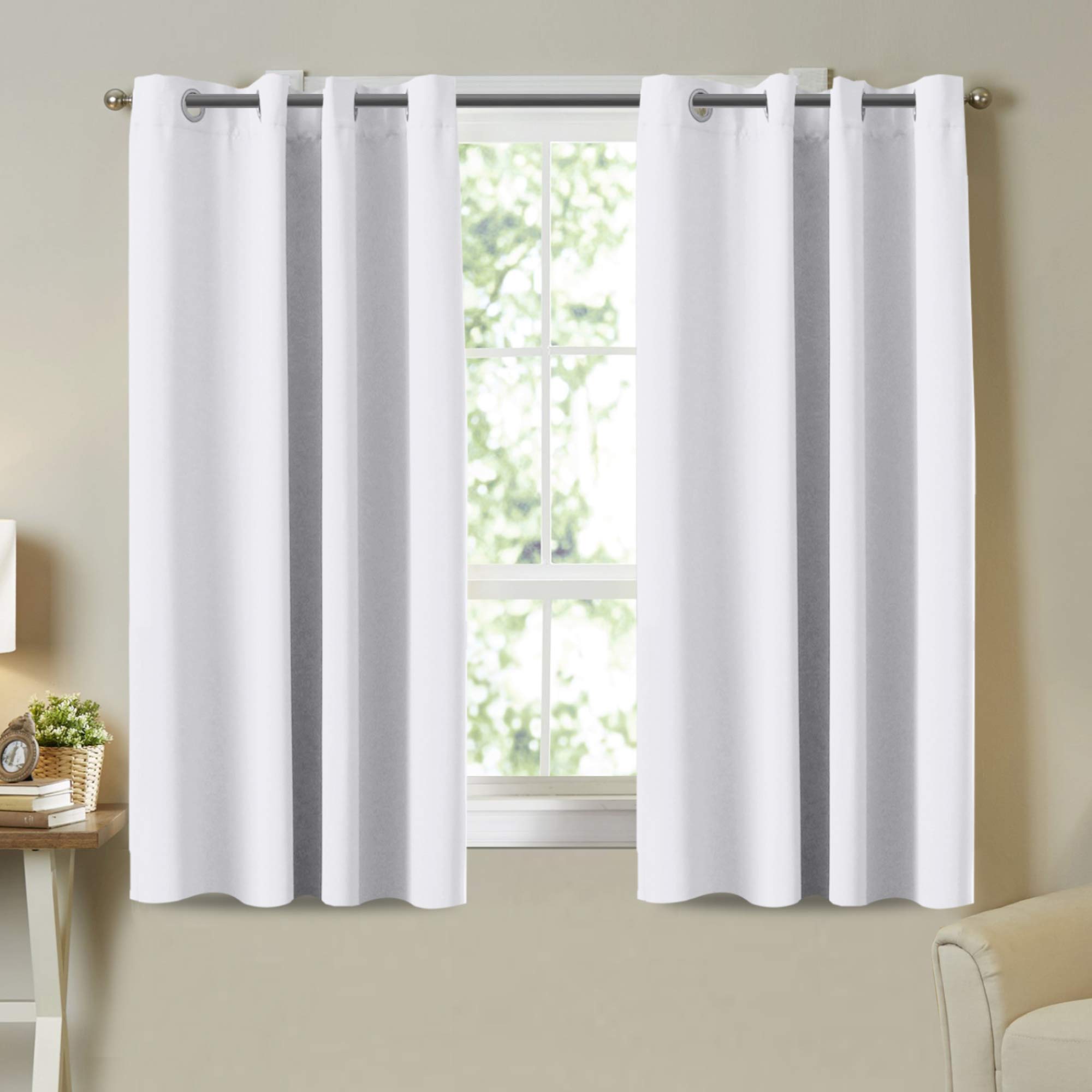 Amazon｜ピュアホワイトカーテン 部屋を暗くするカーテン 50% 寝室用