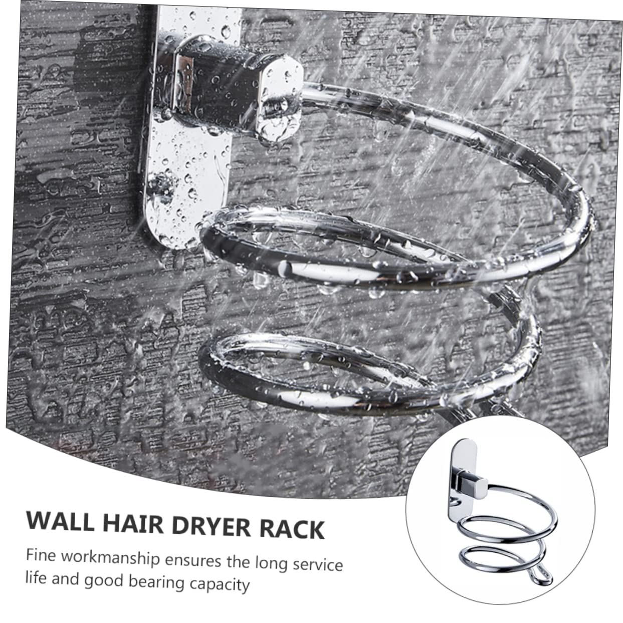 FOYTOKI Hair Dryer Wall Mount Wall Bathroom Appliance Anti-slip Design Home Hair Dryer Storage Rack